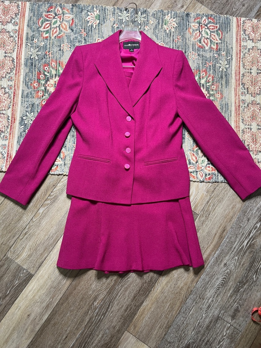 Sag Harbor Suit vintage pink blazer skirt set